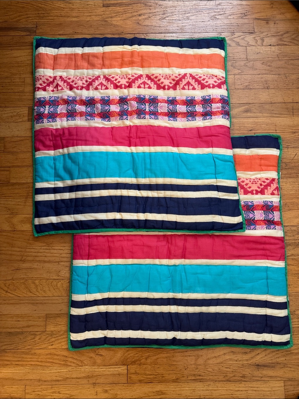 Anthropologie Quilted Striped Euro Sham Set - 26”x26”